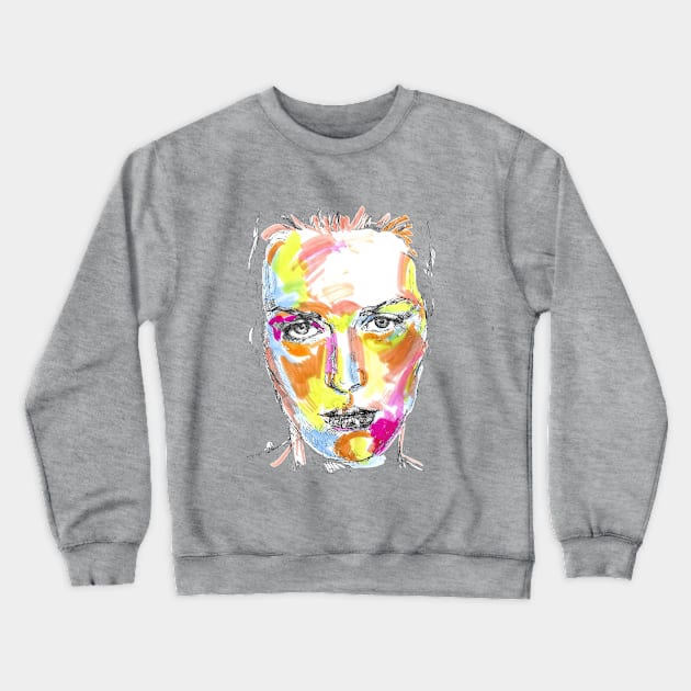 Portrait in Neon Colours Crewneck Sweatshirt by FanitsaArt